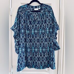Kim Gravel Blue Patterned Top
